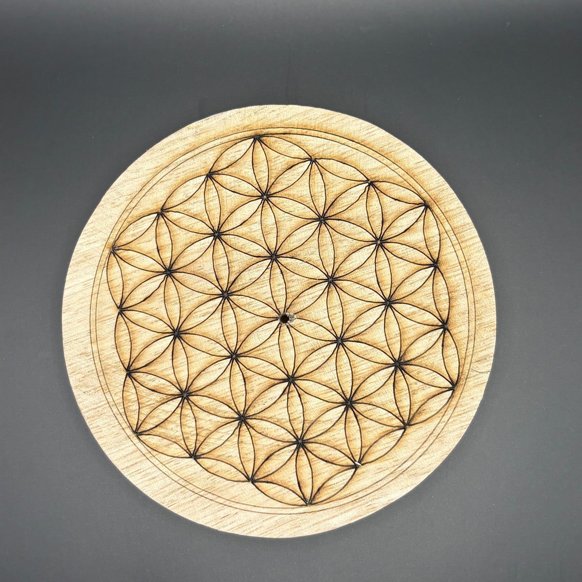 Porte-Encens Bois Fleur de Vie 10cm