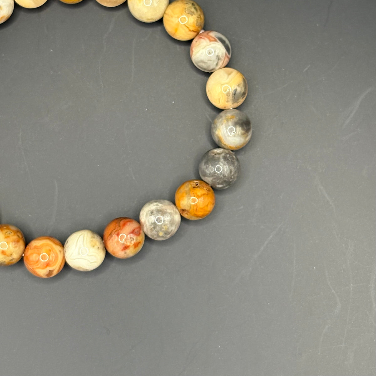 Bracelet Agate Crazy Lace perles 8mm