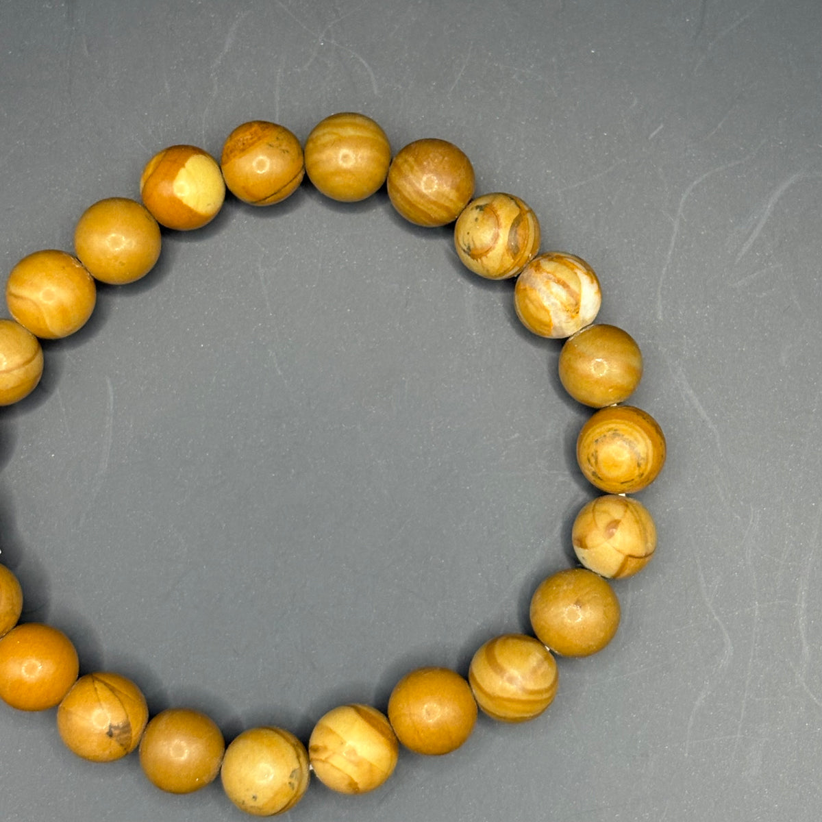 Bracelet Bois Fossile perles 8mm