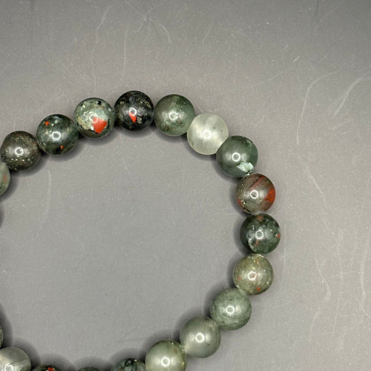 Bracelet Jaspe Héliotrope Africaine perles 8mm